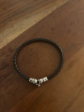Baldessarini Armband Schwarz, Silberne Schlie&szlig;e, 23cm, Gebraucht, Ungetragen