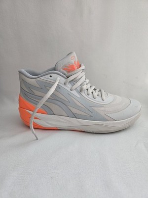 PUMA MB.01 Melo Buzz City Basketball Shoes Gray Orange Black Blue Atoll Mesh
