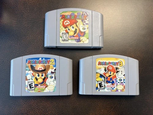 Lot of 3 Games Mario Party 1 2 & 3 Nintendo 64 AUTHENTIC TESTED