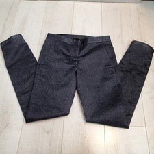 Alexander Wang Drainpipe Pants Skinny Stretch Glitter Metallic Black Size 6