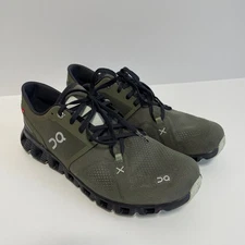 On Cloud X 3 Mens Olive Green Running Shoes Size 10 EU 44