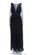 Adrianna Papell Women's Midnight Illusion Gown Blue Size 4 10596637