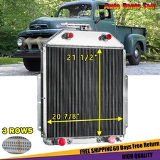 3-Core Aluminum Radiator Fits 1942-1952 Ford F1 F2 F3 Pickup Flathead NEW