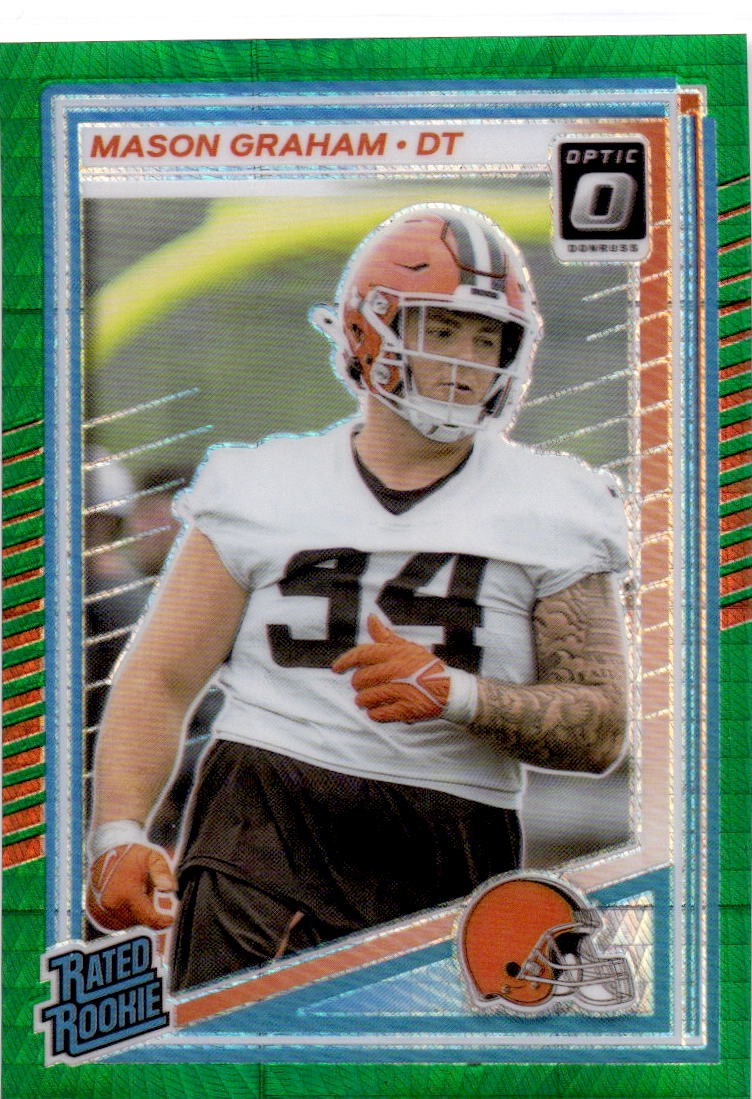2025 Mason Graham 2025 Panini Donruss Optic 206 Rated Rookie Green Hyper