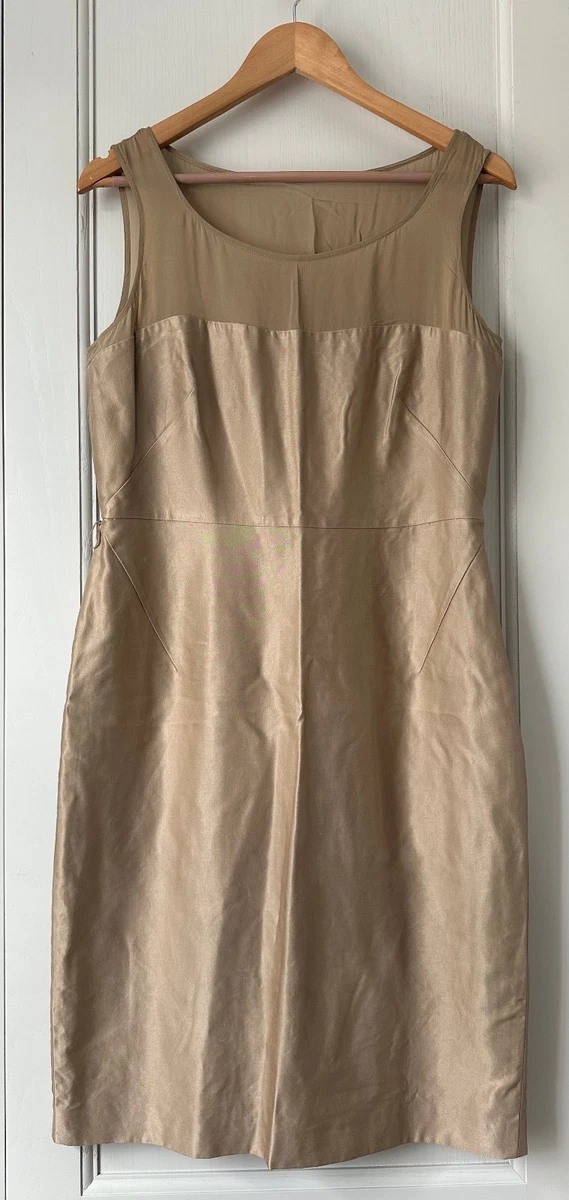 lk bennett gold dress L.K. Bennett Thelda Metallic Bow Mini Dress In Gold NWT $495 Sz 4