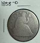 1858-O Liberty Seated Half Dollar -Historic Coin- Very Good-Looking Coin!!! L@@K