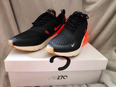 Nike Air Max 270 Sneaker, Schwarz / orange, sehr guter Zustand, Grösse 45,5