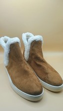 New Directions Winton Cognac & Ivory Textile/Faux Fur Slip-On Boots (Size 8M)