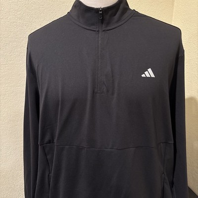 Adidas Men's Peached 1/4 Zip Pullover Lightweight Pullover Black