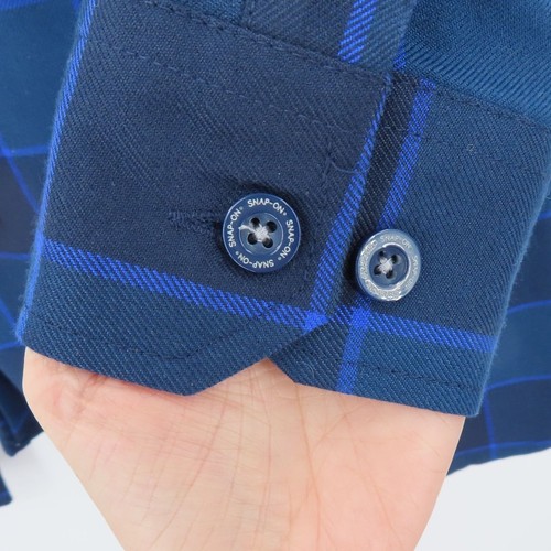 Dixxon Snap On Women Medium Blue Two Pocket Long Sleeve Button Down Flannel NEW - Picture 5 of 11