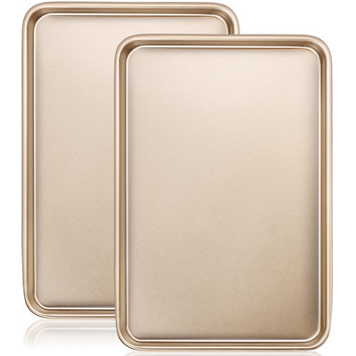 Baking Sheet Pan Set of 2, Commercial Cookie Sheets for Baking, Nonstick Carb...