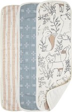Crane Baby Muslin Burp Cloths Set, Woodland Animals, Medium, Animals