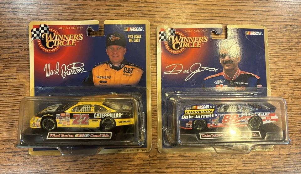 (4) Winners Circle 1:43 NASCAR Cars Ward Burton Dale Jarrett Andretti Ford - Image 2 of 4