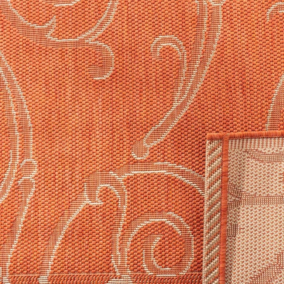 Courtyard Collection 8' x 11' Terracotta / Natural CY2665 Scroll Indoor/ Outd... - Image 2 of 3