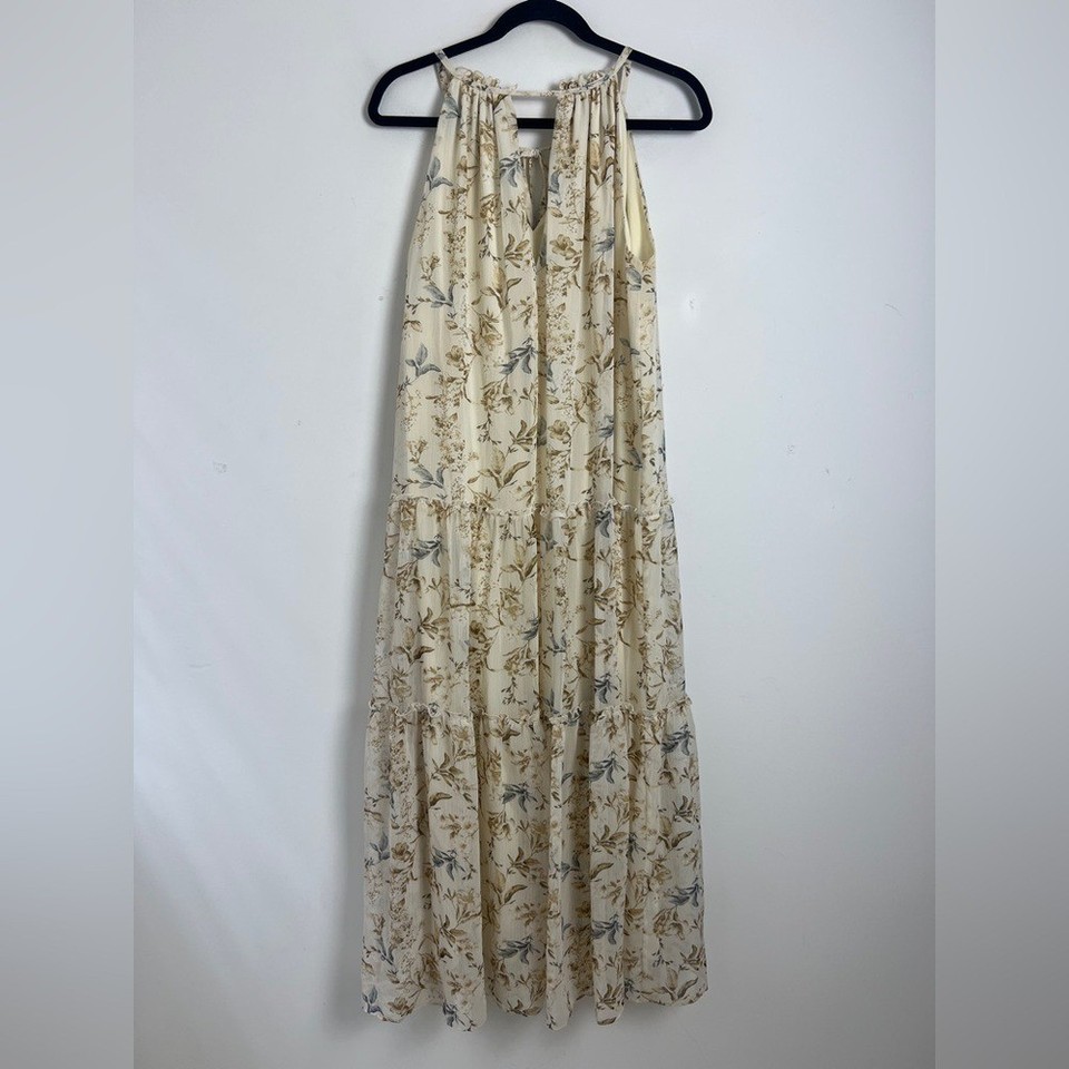 DREW Anthropologie Medium Naomi Vintage Floral Tiered Halter Neck Maxi ...