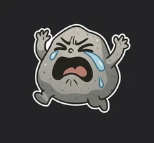 3" Sticker Surreal Crying Rock Emotional Art Stickers Weird Sad Gothic Fantasy