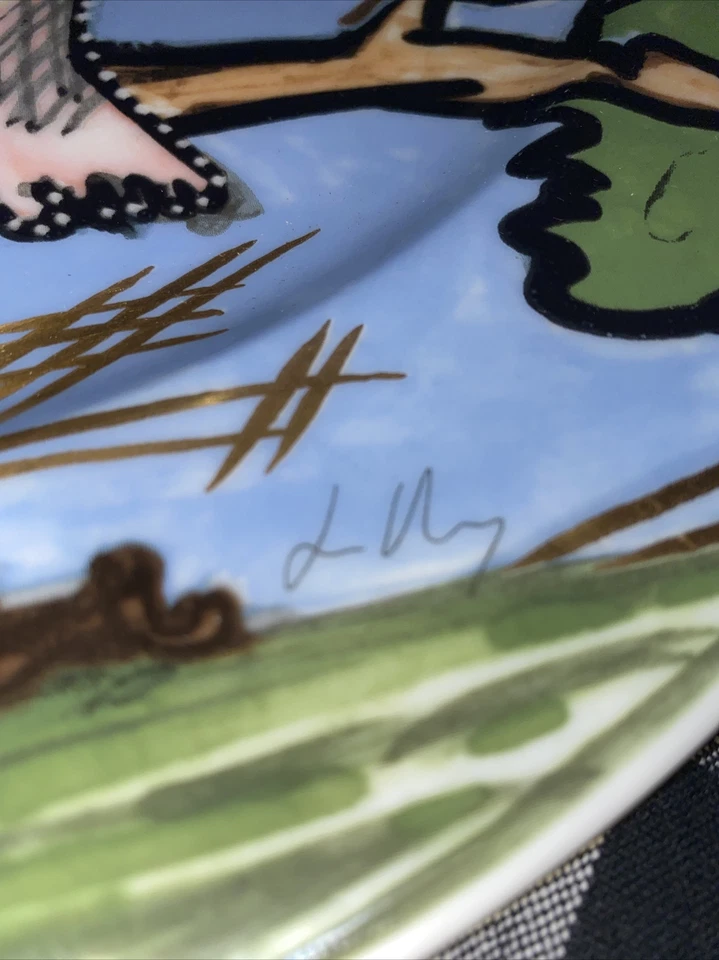 Kunstlerplatzteller Sandro Chia Rosenthal Germany Plate Artist Signature Rare - Image 3 of 4