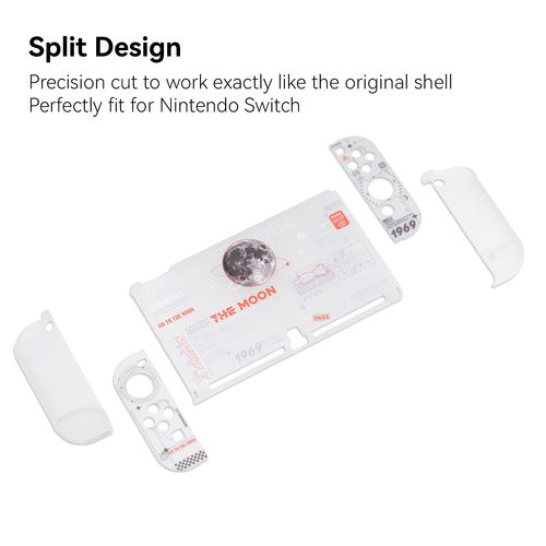 GeekShare Protective Case for Nintendo Switch OLED Slim Hard Shell Moon Landing - Picture 3 of 18
