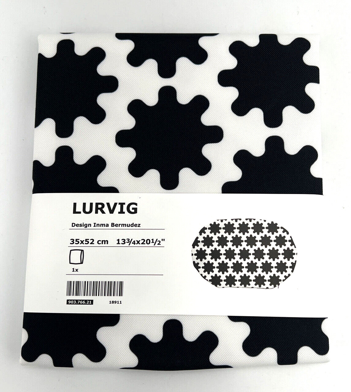 IKEA LURVIG Funda Cama Mascota para CATO PERRO BLANCO Y NEGRO 13 3/4" X 20.5" 903.766.21