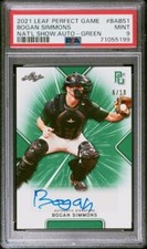 2021 Perfect Game AUTOGRAPH Green 6/10 BOGAN SIMMONS Fayetteville Georgia PSA 9
