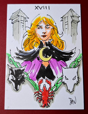 2020 Mystica Tarot The Moon XVIII 1/1 Sketch Card Don Mark Noceda Art