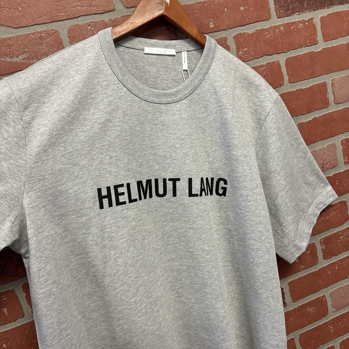 Helmut Lang Logo Short Sleeve T-Shirt Men's size M Gray Brand New