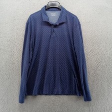 UNTUCKit Shirt Mens XL Blue Geometric Long Sleeve Performance Polo