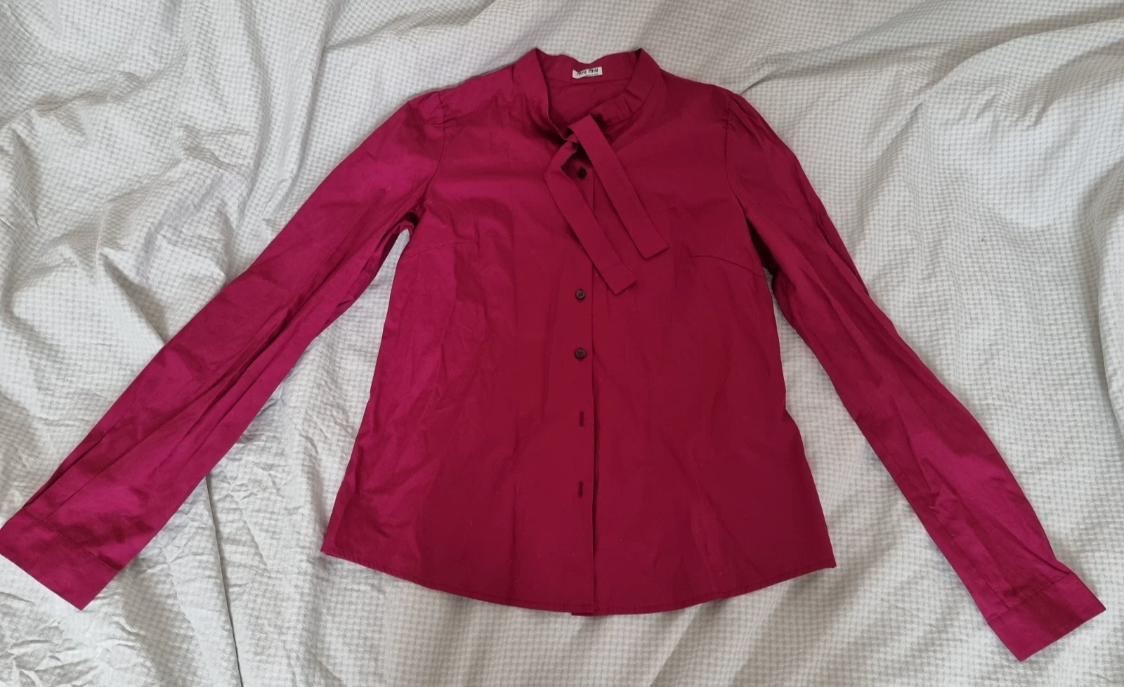 Camicia nuova Miu Miu cotone pussybow colore bordeaux I44