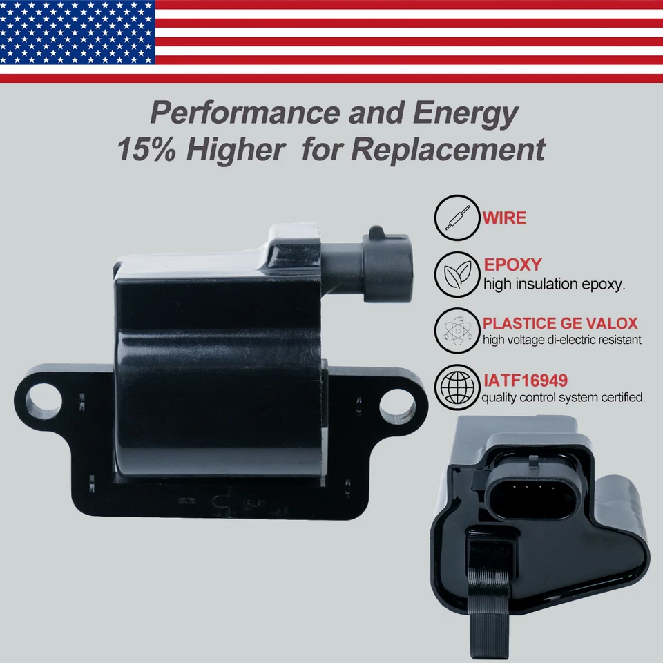 8X Ignition Coil & Spark Plug & WiresSet For Chevy GMC 4.8L 5.3L 6.0L 8.1L UF271 - Image 4 of 4