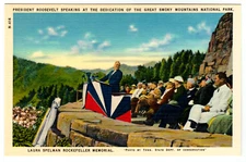 Postcard "President Roosevelt at Dedication of Great Smoky Mountains Ntl Park"