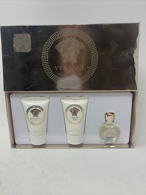 Versace Eros Pour Femme Travel Sample Size Gift Set Bath Gel Parfum Lotion