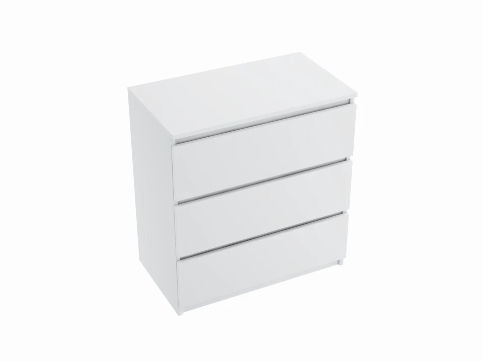 Kommode mit 3 Schubladen Sideboard weiß Anrichte holz Möbel Schubladenschrank - Bild 4 von 4