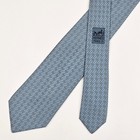 Figure H Braid on Sky Blue Hermes Tie Silk Necktie 5911 Sa