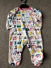 Mothercare All Over Print Sleepsuit 1-3 Months Bright Retro