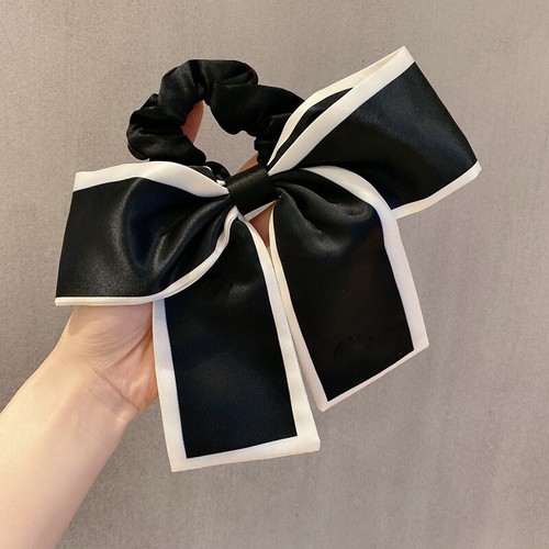 1PC Silky Large Bow Scrunchies Satin Ribbon French Hair Rope Ponytail Elastic - Picture 9 of 9