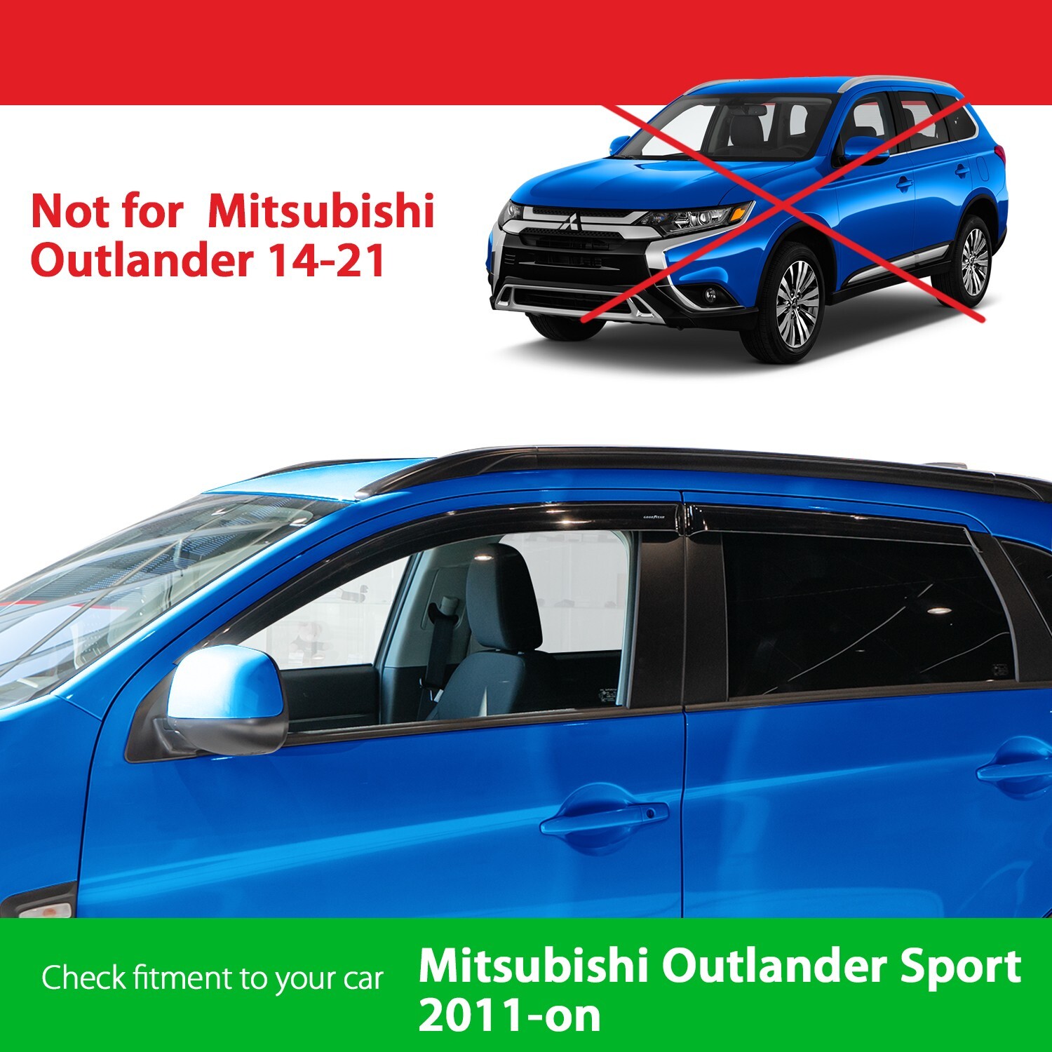 Sun Rain Visors Rain Guards for 20112023 Mitsubishi Outlander Sport eBay