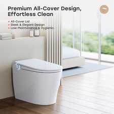 HOROW Smart One Piece Toilet Elongated with Pump-assisted Flush , Heated Seat
