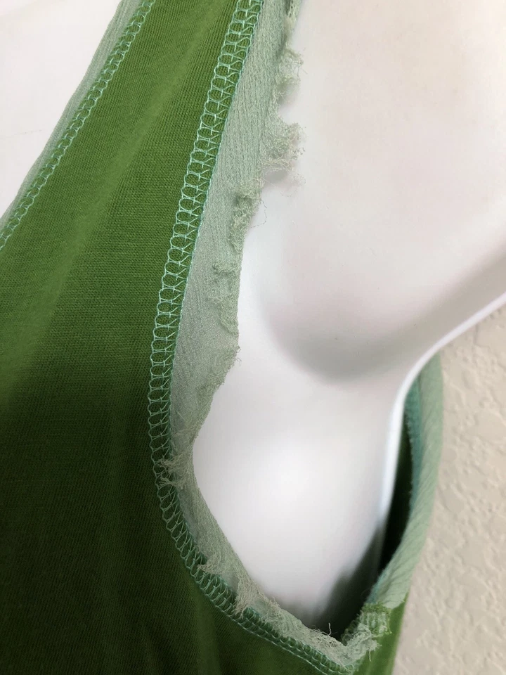 Camiseta sin mangas Indigo Palms Denim Company XS 100 % algodón verde con cuentas Foto 2 de 4