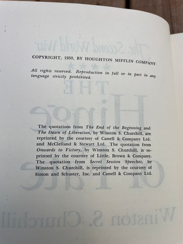 Winston Churchill's The Second World War used six books eBay