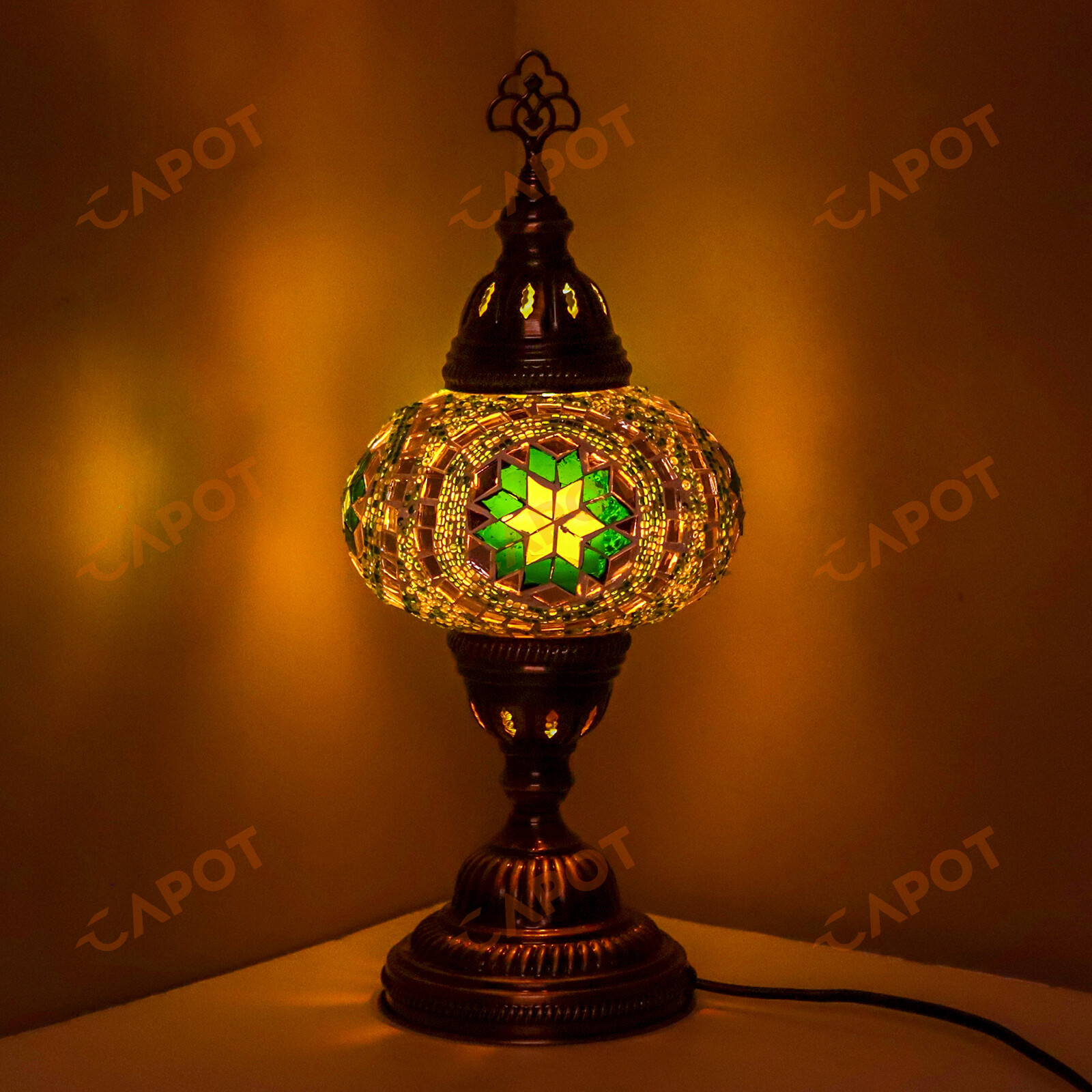 Lampe de bureau en mosaïque turque marocaine colorée Tiffany Table lit lampe