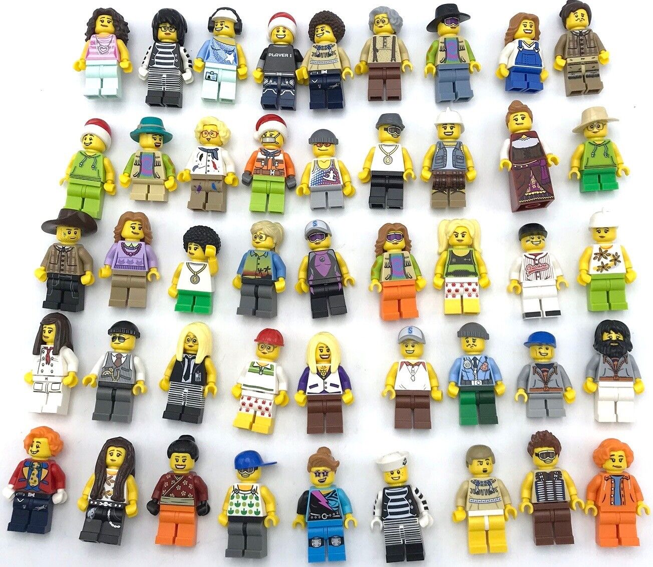 LEGO 10 NEW LEGO MINIFIGURES TOWN CITY SERIES BOY GIRL TOWN PEOPLE SET