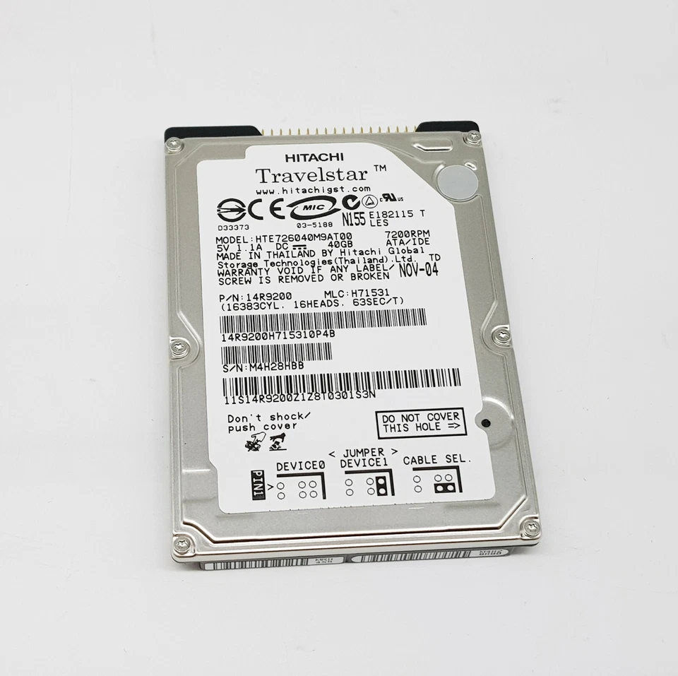 Hitachi Travelstar 14R9200 HTE726040M9AT00 40GB 7200RPM ATA/IDE 2.5" HDD - Image 2 of 4