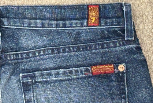 7 For All Mankind Dojo Women's 5 Pocket Capri Denim Jean Shorts Size 27 - Picture 13 of 13