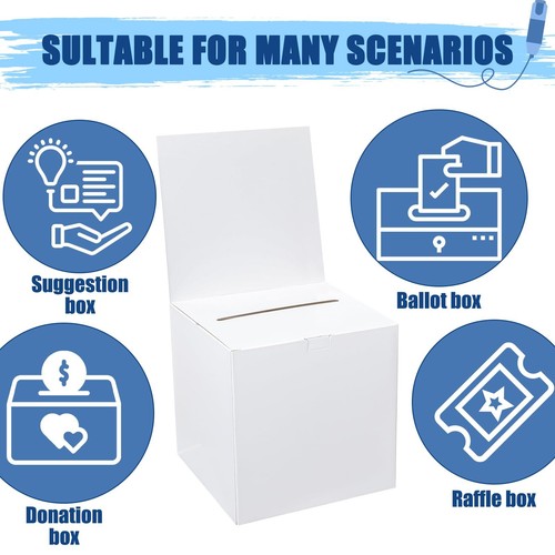 10 Pcs Cardboard Ballot Box Raffle Box Donation Box for Fundraising 6 x 6 x 6... - Picture 3 of 9