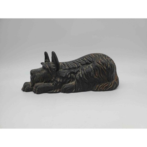 Black Iron Sleeping Scottie Dog Doorstop