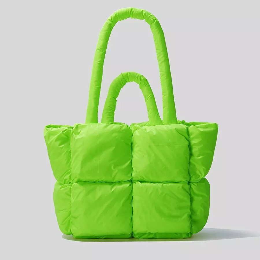 Women's Padded Designer Tote Bag, Green