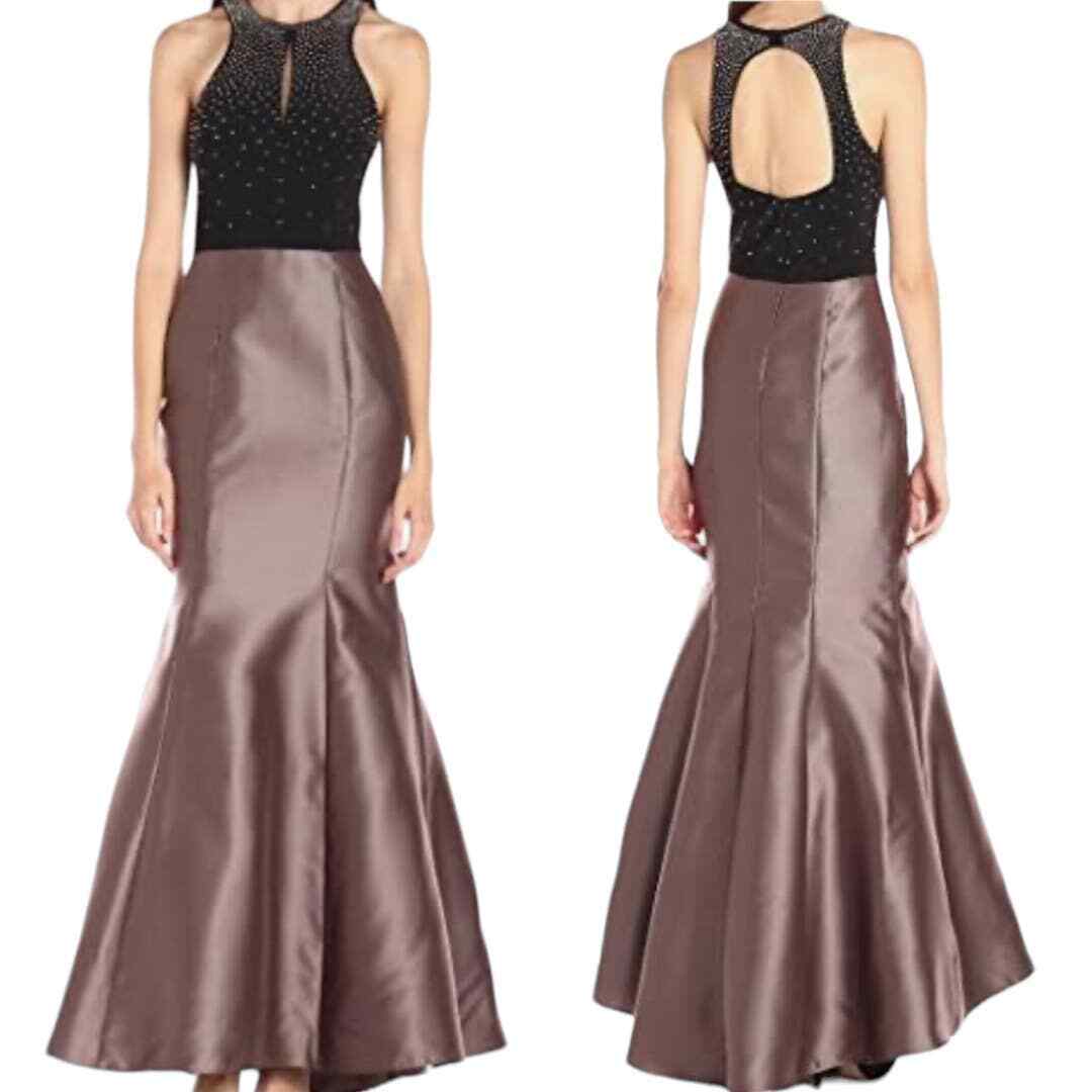 XCape Formal Dress Size 6 Taupe & Black - image 1