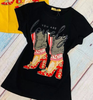 Vinizvena 3D T-Shirt Women Black Size Small