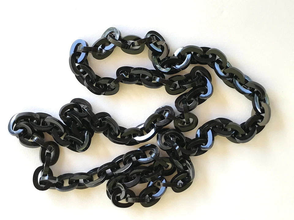 camilieri Horn Büffelhorn Halskette Kette natur schwarz Hornkette NEU - Bild 4 von 4