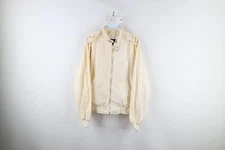 Vintage 80s Streetwear Mens Large Distressed Cafe Racer Bomber Jacket Cream
